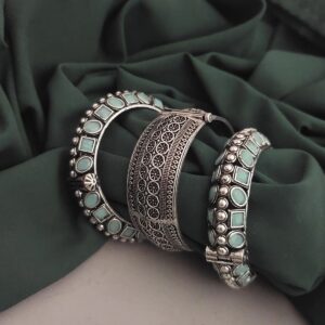 moon love oxidised bangle